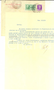 Autografo originale 1939 VENEZIA Lettera dell Avvocato Alberto Musatti su Leggi Razziali AUTOGRAFO 1