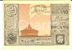 Cartolina originale da collezione 1947 STORIA POSTALE FIERA DI MILANO X Mostra Filatelica  Cartolina con annullo 1