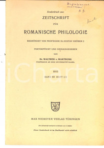 Libro, pubblicazione d epoca 1953 August BUCK Die italienische Sprache und Dichtung am Ausgang AUTOGRAFO 1