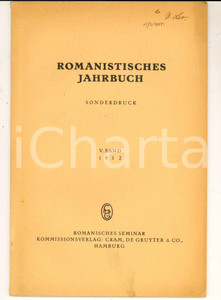 Libro, pubblicazione d epoca 1952 Ulrich LEO Der dichter Alfieri Vielgestaltige Emphase Invio autografo 1