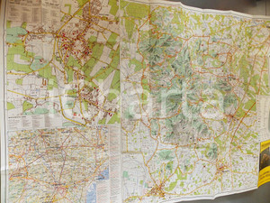 Mappa, planimetria storica 1980 COLLI EUGANEI Carta turistica 1:30.000 Cassa di Risparmio di Padova 70x100 1