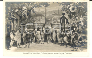 Cartolina originale da collezione 1910 THEATRE ROSTAND CHANTECLER Le coq de combat  Acte III Carte postale 1