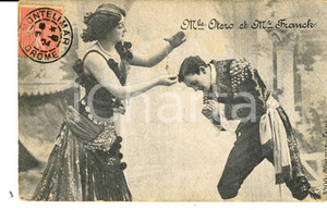 Cartolina originale da collezione 1904 FRANCE THEATRE BELLE EPOQUE M.lle OTERO et Mr FRANCK Carte postale VINTAGE 1