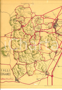 Mappa, planimetria storica 1970 ca ABANO TERME Carta turistica  COLLI EUGANEI 23x30 cm VINTAGE 1