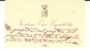 Autografo originale 1906 PADOVA Nobile Giordano EMO CAPODILISTA Biglietto da visita autografo 1