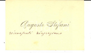 Autografo originale 1910 ca PADOVA Augusto STEFANI Biglietto da visita per ringraziamento 1