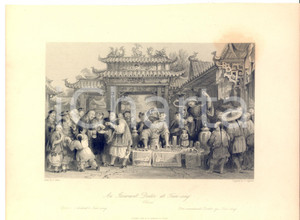 Stampa, bozzetto originale 1843 CHINA In a series of views  An itinerant doctor at TIENSING Stampa 1