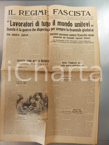 Giornale, rivista storica 1941 WW2 IL REGIME FASCISTA Dio contro JahvÃ©  Guerra alla tirannide giudaica 1