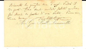 Oggetto da collezione cartaceo 1889 ESTE PD Avv. Giovanni Battista LANCEROTTO  Biglietto da visita autografo 1