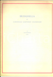 Libro, pubblicazione d epoca 1953 BRISIGHELLA Al cardinale Amleto Giovanni CICOGNANI ILLUSTRATO 24 pp. 1