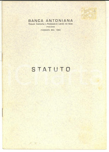 Libro, pubblicazione d epoca 1965 PADOVA  BANCA ANTONIANA Statuto Pubblicazione 22 pp. 1