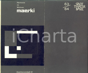 Materiale pubblicitario d’epoca 1964 BASEL STADTTHEATER Die vier Grobiane / I quattro rusteghi Programma 14 pp 1