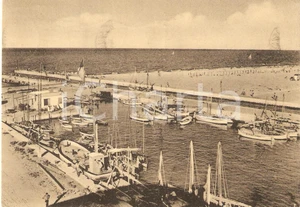 Cartolina originale da collezione 1951 RICCIONE RN Panorama della darsena Cartolina FG VG 1
