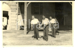 Fotografia d epoca originale Maggio 1945 CORNAREDO Festeggiamenti Liberazione  Partita a bocce Foto 1