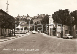Cartolina originale da collezione 1955 ca CERTALDO FI Via Romana e Certaldo Alto  Panorama Cartolina FG VG 1
