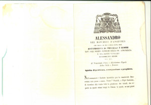 Documento originale, autentico 1868 VERCELLI Mons. Alessandro D ANGENNES Indulto quaresimale DANNEGGIATO 1