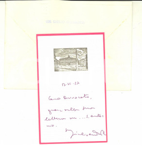 Autografo originale 1987 ROMA Biglietto auguri on. Giulio ANDREOTTI  Montecitorio Autografo 1