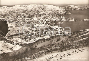 Cartolina originale da collezione 1955 ca PONZA LocalitÃ  dei Guarini e FRONTONE coperte di neve Cartolina FG NV 1