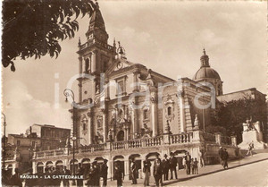 Cartolina originale da collezione 1942 RAGUSA Cattedrale di San Giovanni Battista Cartolina ANIMATA FG NV 1