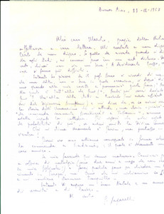 Autografo originale 1957 BUENOS AIRES Gioacchino PAPARELLI preoccupato per la stima dei colleghi 1