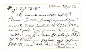 Oggetto da collezione cartaceo 1887 PADOVA Francesco BALASSO Dottore in chimica Biglietto da visita 1