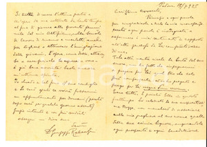 Autografo originale 1925 PADOVA Don Giuseppe REBESCHINI chiede dilazione per un prestito Autografo 1