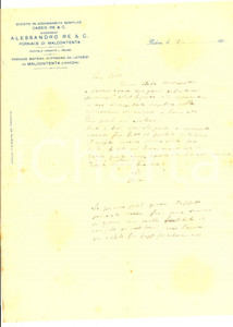Manoscritto, lettera originale 1926 PADOVA Lettera dell imprenditore Alessandro RE per saldo di un debito 1