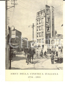 Materiale pubblicitario d’epoca 1955 MILANO Amici della Cineteca Italiana  Pieghevole proiezioni VINTAGE 1