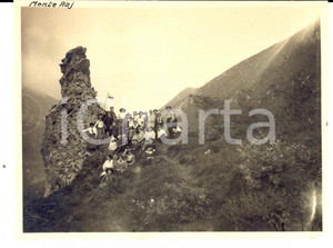 Fotografia d epoca originale 1916 MONTE RAI CO  Escursionisti verso la vetta Foto VINTAGE 12x8 cm 1
