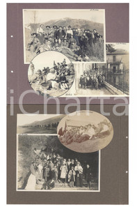 Fotografia d epoca originale 1917 MONTE SAN PRIMO Un escursione del Touring Collage 6 foto VINTAGE RARO 1