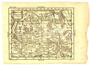Mappa, planimetria storica 1790 ca Claudio BUFFIER Geografia universale  MOSCOVIA Mappa 22x16 cm 1