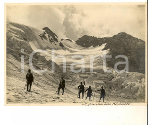Fotografia d epoca originale 1922 GHIACCIAIO DELLA MARMOLADA Alpinisti in cordata Foto VINTAGE 18x12 cm 1