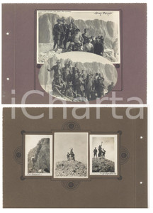 Fotografia d epoca originale 1922 MARMOLADA Alpinisti al GRAN VERNEL e COL UMBERT Collage 5 foto VINTAGE 1