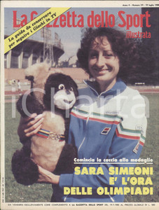 Giornale, rivista storica 1980 GAZZETTA DELLO SPORT ILLUSTRATA Sara SIMEONI alle Olimpiadi di Mosca 1