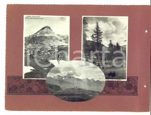 Fotografia d epoca originale 1921 GRAN SOMETTA  VALLE D AYAS Escursionisti in gita Collage 3 foto VINTAGE 1