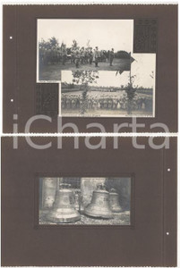 Fotografia d epoca originale 1918 WW1 FORNACI Cerimonia 4 brigate  VICENZA Campane profughe Collage foto 1