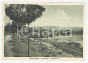 Cartolina originale da collezione 1950 ca RIVERGARO PC  Panorama di campagna Cartolina ANIMATA bambini FG NV 1