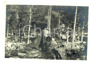 Fotografia d epoca originale 1917 WW1 GRUPPO DELL ADAMELLO Soldato nell accampamento italiano Foto 14x10 cm 1