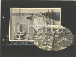 Fotografia d epoca originale 1923 LUSSINPICCOLO  Viaggio C. A. I. Lombardia  Arrivo in porto Collage foto 1