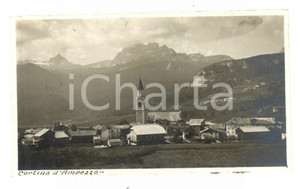 Fotografia d epoca originale 1919 CORTINA D AMPEZZO Veduta panoramica del paese Foto 11x7 cm 1