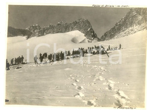 Fotografia d epoca originale 1919 Ghiacciaio dell ADAMELLO Alpinisti al PASSO DI BRIZIO Fotografia 17x12 cm 1