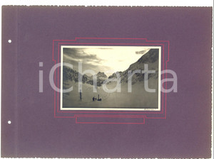 Fotografia d epoca originale 1916 DOLOMITI/ VAL CONTRIN Veduta con escursionisti in marcia Foto 28x16 1