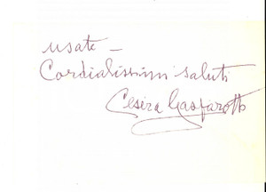 Autografo originale 1978 PADOVA Cesira GASPAROTTO invia un articolo sulla cittÃ  Autografo 1