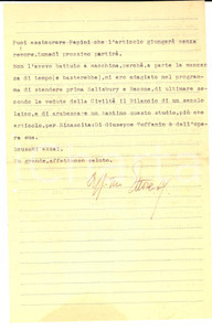 Autografo originale 1943 L AQUILA Io scriverei, ma ho scuola e non poche noie  Padre Ettore ALBINO 1