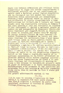 Autografo originale 1940 ca BERKELEY Elio GIANTURCO e la traduzione di Vico in inglese Autografo 1