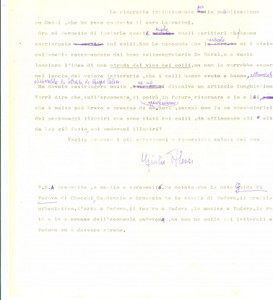 Autografo originale 1970 PADOVA Poeta Giulio ALESSI e la strada del vino sui colli Autografo 1