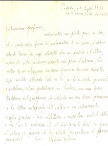 Autografo originale 1968 PADOVA Giulio ALESSI chiede di pubblicare Romano CARRETTA Autografo 1