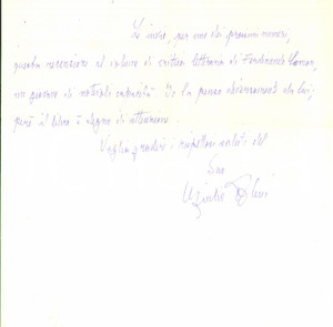 Autografo originale 1970 PADOVA Giulio ALESSI in lode di Ferdinando CAMON Lettera autografa 1