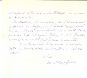 Documento originale, autentico 1980 TRICHIANA Alberto ALPAGONOVELLO sul pittore Pietro PAJETTA  Autografo 1
