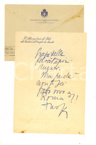 Autografo originale 1947 ROMA Sottosegretario Paolo CAPPA a un amico  Lettera AUTOGRAFA 1